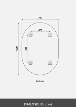 KAILA Spejl Oval Rose Gold 70x100 cm