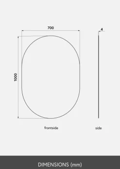 KAILA Spejl Oval Rose Gold 70x100 cm