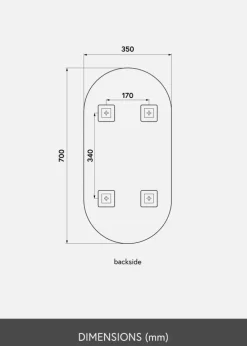 KAILA Spejl Oval 35x70 cm