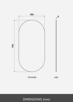 KAILA Spejl Oval 35x70 cm