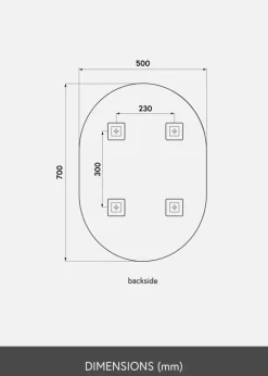 KAILA Spejl Oval 50x70 cm