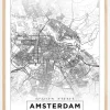 Kort - Amsterdam - Hvid Plakat (21x29.7 cm (A4))