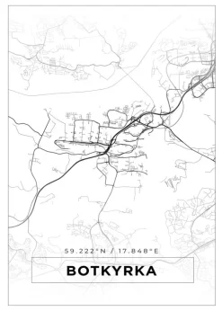 Kort - Botkyrka - Hvid Plakat (21x29.7 cm (A4))