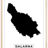 Kort - Dalarna - Hvid Plakat (21x29.7 cm (A4))