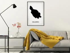 Kort - Dalarna - Hvid Plakat (21x29.7 cm (A4))