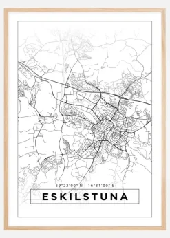 Kort - Eskilstuna - Hvid Plakat (21x29.7 cm (A4))
