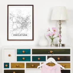 Kort - Eskilstuna - Hvid Plakat (21x29.7 cm (A4))