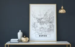 Kort - Espoo - Hvid Plakat (21x29.7 cm (A4))