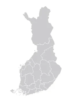 Kort - Finland - Grå Plakat (21x29.7 cm (A4))