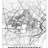 Kort - Frederiksberg - Hvid Plakat (21x29.7 cm (A4))