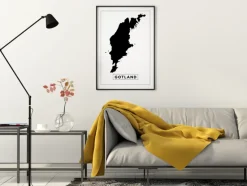 Kort - Gotland - Hvid Plakat (21x29.7 cm (A4))