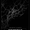 Kort - Grimstad - Sort Plakat (21x29.7 cm (A4))