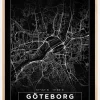 Kort - Göteborg - Sort Plakat (21x29.7 cm (A4))