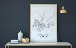 Kort - Gävle - Hvid Plakat (21x29.7 cm (A4))
