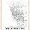 Kort - Helsingborg - Hvid Plakat (21x29.7 cm (A4))