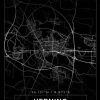 Kort - Herning - Sort Plakat (21x29.7 cm (A4))