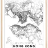 Kort - Hong Kong - Hvid Plakat (21x29.7 cm (A4))