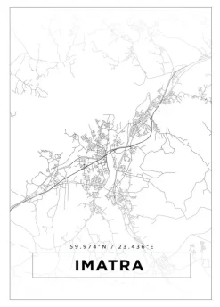 Kort - Imatra - Hvid Plakat (21x29.7 cm (A4))