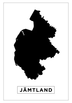 Kort - Jämtland - Hvid Plakat (21x29.7 cm (A4))