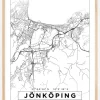 Kort - Jönköping - Hvid Plakat (21x29.7 cm (A4))