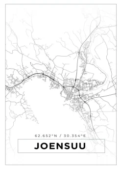 Kort - Joensuu - Hvid Plakat (21x29.7 cm (A4))