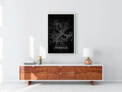 Kort - Jyväskylä - Sort Plakat (21x29.7 cm (A4))