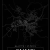 Kort - Kajaani - Sort Plakat (21x29.7 cm (A4))