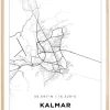 Kort - Kalmar - Hvid Plakat (21x29.7 cm (A4))