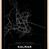 Kort - Kalmar - Sort Plakat (21x29.7 cm (A4))