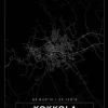 Kort - Kokkola - Sort Plakat (21x29.7 cm (A4))