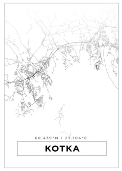 Kort - Kotka - Hvid Plakat (21x29.7 cm (A4))