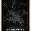 Kort - Norrköping - Sort Plakat (21x29.7 cm (A4))