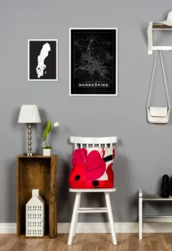 Kort - Norrköping - Sort Plakat (21x29.7 cm (A4))