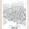 Kort - Oslo - Hvid Plakat (21x29.7 cm (A4))