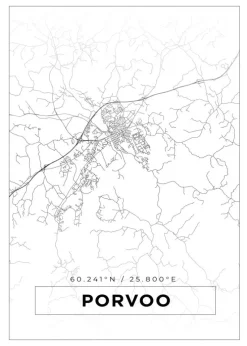 Kort - Porvoo - Hvid Plakat (21x29.7 cm (A4))