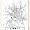 Kort - Örebro - Hvid Plakat (21x29.7 cm (A4))