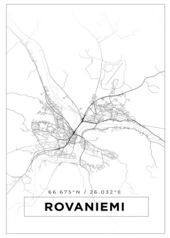 Kort - Rovaniemi - Hvid Plakat (21x29.7 cm (A4))