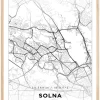 Kort - Solna - Hvid Plakat (21x29.7 cm (A4))