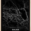 Kort - Solna - Sort Plakat (21x29.7 cm (A4))