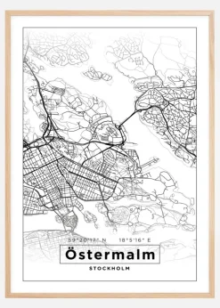 Kort - Östermalm - Hvid Plakat (21x29.7 cm (A4))
