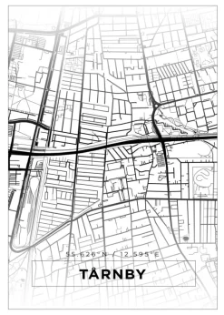 Kort - Tårnby - Hvid Plakat (21x29.7 cm (A4))