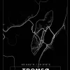 Kort - Tromsø - Sort Plakat (21x29.7 cm (A4))