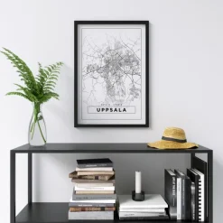 Kort - Uppsala - Hvid Plakat (21x29.7 cm (A4))