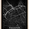 Kort - Vasastan - Sort Plakat (21x29.7 cm (A4))