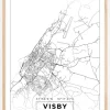 Kort - Visby - Hvid Plakat (21x29.7 cm (A4))
