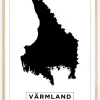 Kort - Värmland - Hvid Plakat (21x29.7 cm (A4))