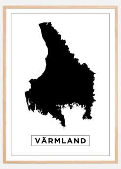 Kort - Värmland - Hvid Plakat (21x29.7 cm (A4))