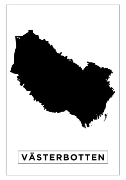 Kort - Västerbotten - Hvid Plakat (21x29.7 cm (A4))