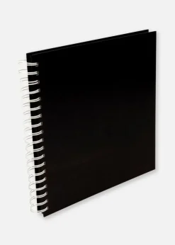 Kvadratisk Spiralfotoalbum Sort - 25x25 cm (80 Sorte sider / 40 blade)