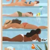 Ladies by the pool Plakat (21x29.7 cm (A4))